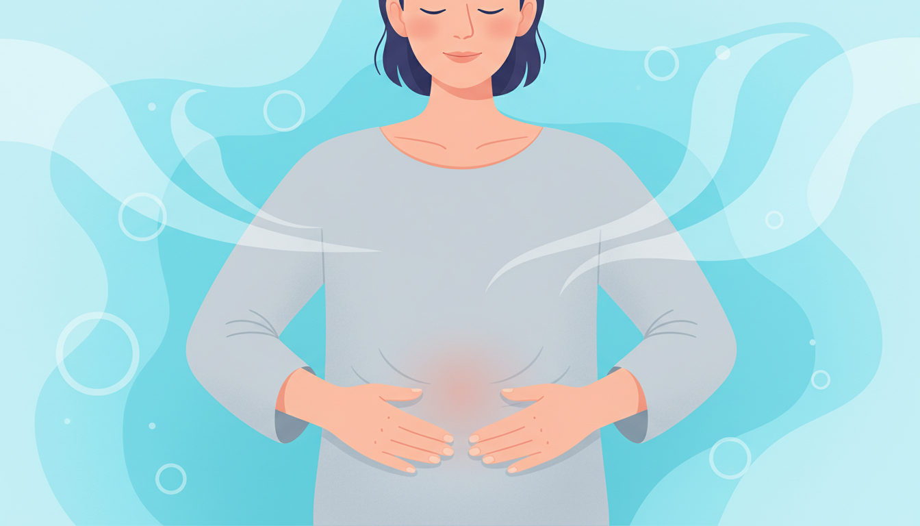 Person practising diaphragmatic breathing technique for anxiety relief